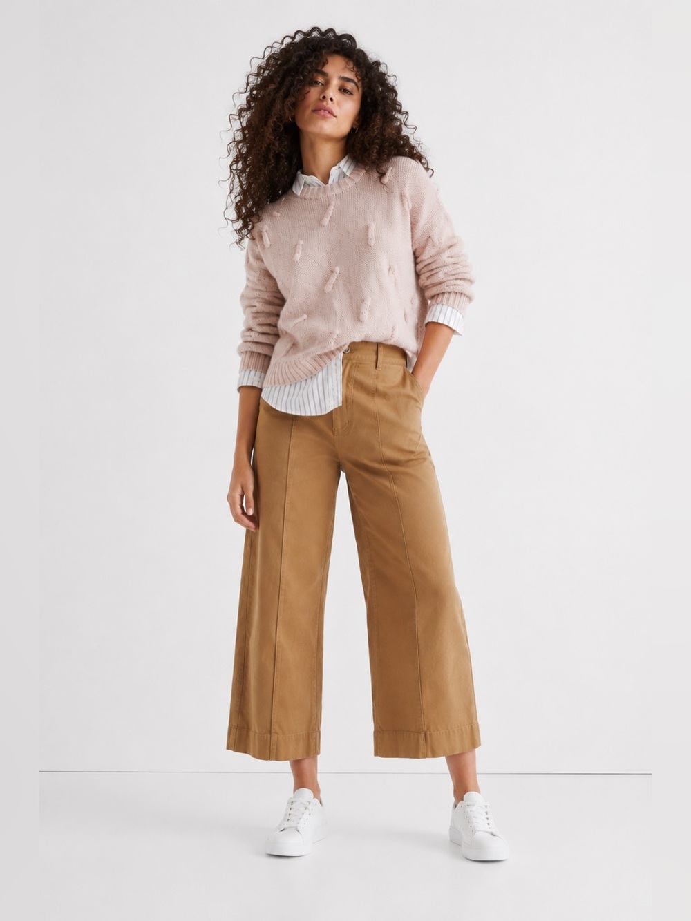 Madewell Langford HighWaisted Cropped Wide-Leg Pants in Camel Sz 25